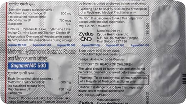 Sugamet Mc 500mg Strip Of 10 Tablets