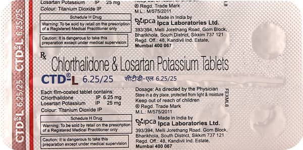 Ctd L 6.25/25mg Strip Of 10 Tablets