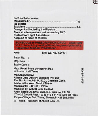 Rowasa 1gm Sachet Of 1852mg Pellets
