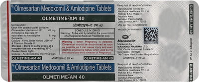 Olmetime Am 40mg Strip Of 10 Tablets