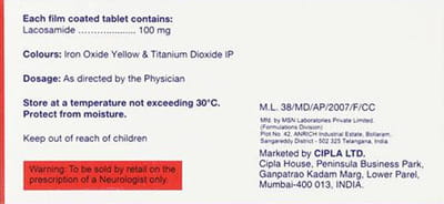 Lacopsy 100mg Strip Of 10 Tablets