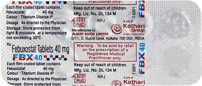 Fbx 40mg Strip Of 10 Tablets