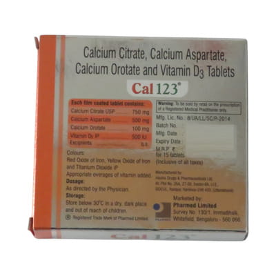 Cal 123 Strip Of 15 Tablets