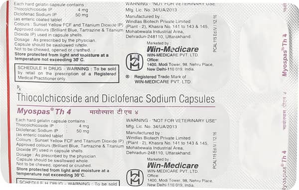 Myospas Th 4mg Strip Of 10 Capsules