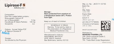 Lipirose F 5mg Strip Of 10 Tablets