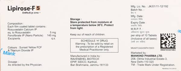 Lipirose F 5mg Strip Of 10 Tablets