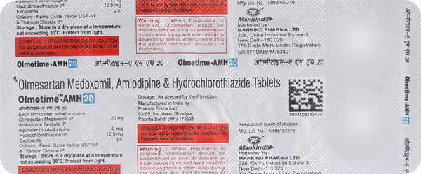 Olmetime Amh 20mg Strip Of 10 Tablets