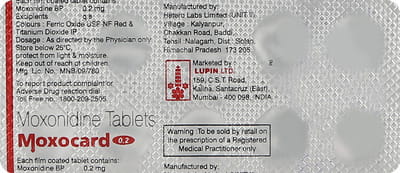 Moxocard 0.2mg Strip Of 10 Tablets