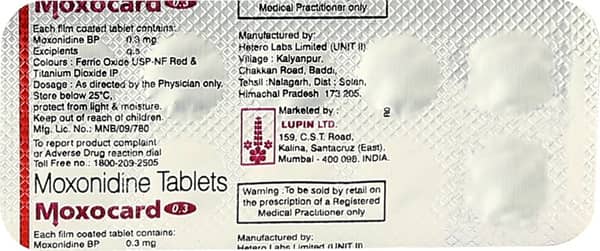Moxocard 0.3mg Strip Of 10 Tablets