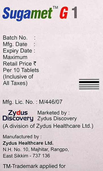 Sugamet G 1Mg Strip Of 10 Tablets