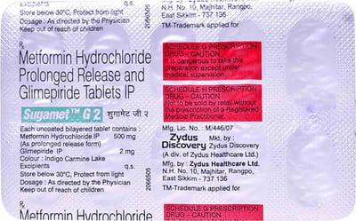 Sugamet G 2mg Strip Of 10 Tablets