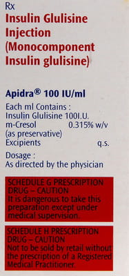 Apidra 100iu Vial Of 10ml Solution For Injection