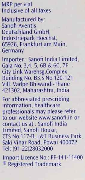 Apidra 100iu Vial Of 10ml Solution For Injection