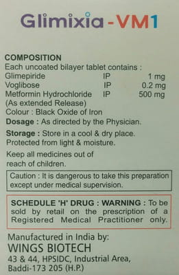 Glimixia M 1mg Strip Of 10 Tablets