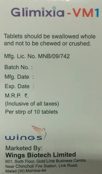 Glimixia M 1Mg Strip Of 10 Tablets
