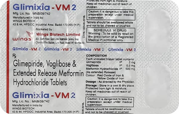 Glimixia Vm 2mg Strip Of 10 Tablets