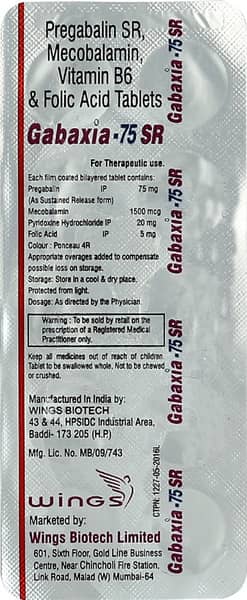 Gabaxia Sr 75Mg Strip Of 10 Tablets