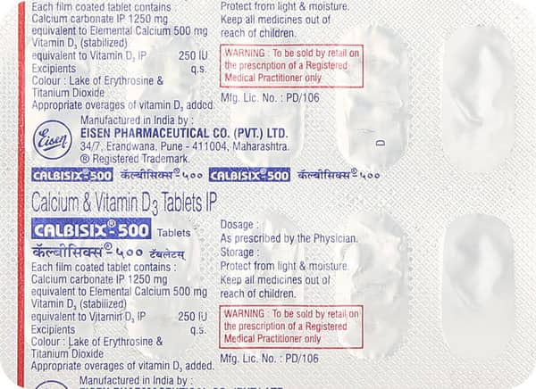 Calbisix 500 Strip Of 10 Tablets
