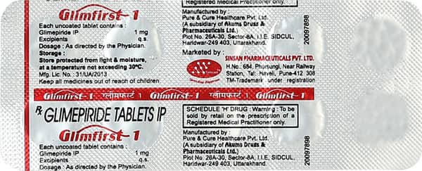 Glimfirst 1Mg Strip Of 10 Tablets