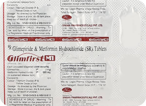 Glimfirst M 1 Mg Strip Of 10 Tablets