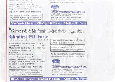 Glimfirst M 1mg Forte Strip Of 10 Tablets