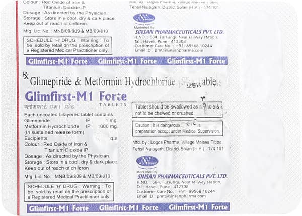 Glimfirst M 1Mg Forte Strip Of 10 Tablets