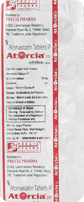 Atorcia 20mg Strip Of 10 Tablets