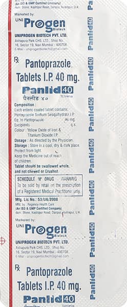 Panlid 40mg Strip Of 10 Tablets