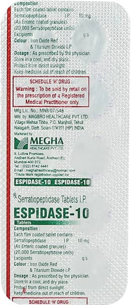 Espidase 10mg Strip Of 10 Tablets