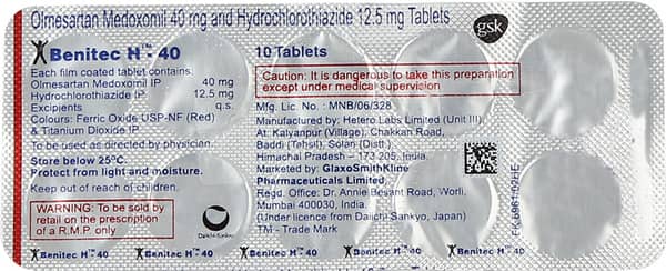 Benitec H 40Mg Strip Of 10 Tablets