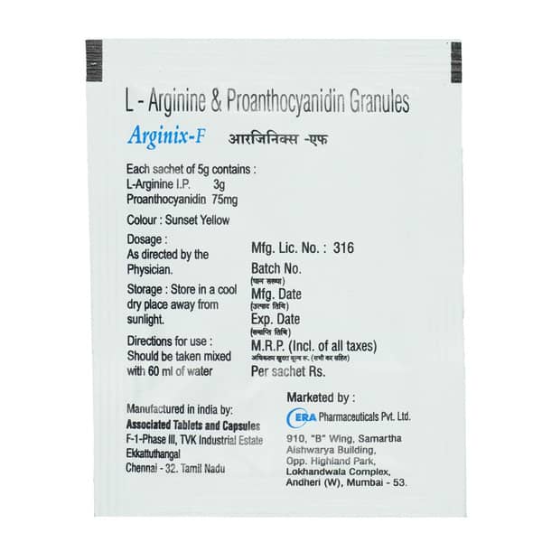 Arginix F Orange Flavour Sugar Free Sachet Of 5Gm Granules