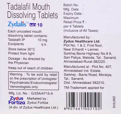 Zydalis Md 10mg Tablet