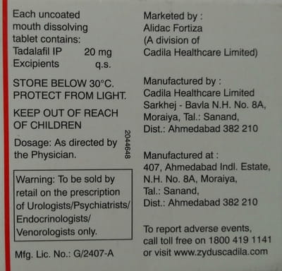 Zydalis Md 20mg Tablets