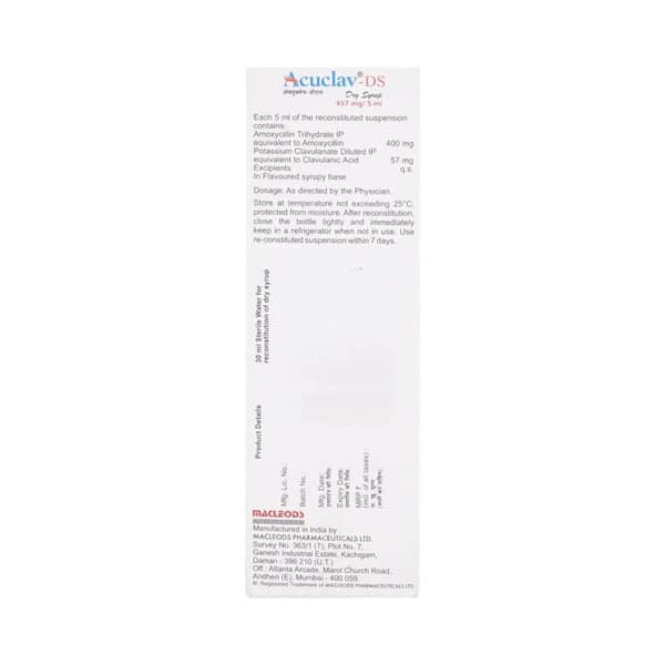 Acuclav Ds Bottle Of 30ml Dry Syrup