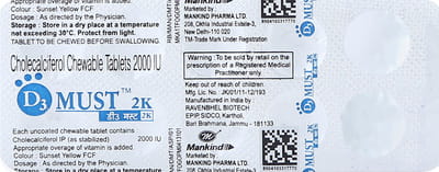 D3 Must 2k Strip Of 10 Tablets