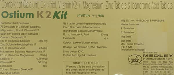 Ostium K2 Kit Strip Of 31 Tablets Combikit