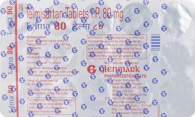 Telma 80mg Strip Of 15 Tablets