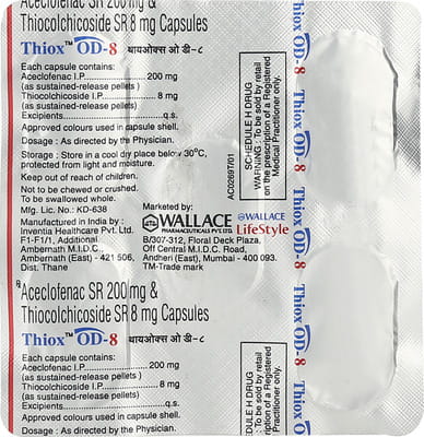 Thiox Od 8mg Strip Of 5 Capsules
