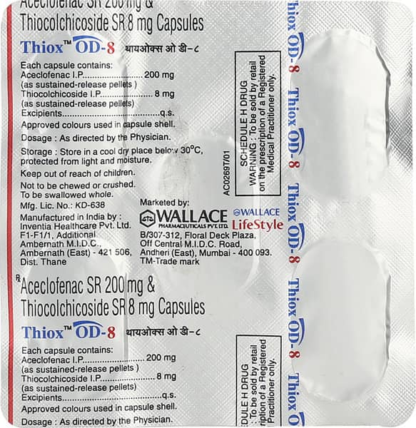 Thiox Od 8mg Strip Of 5 Capsules