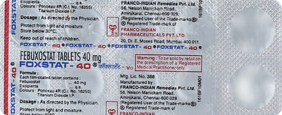 Foxstat 40mg Strip Of 10 Tablets