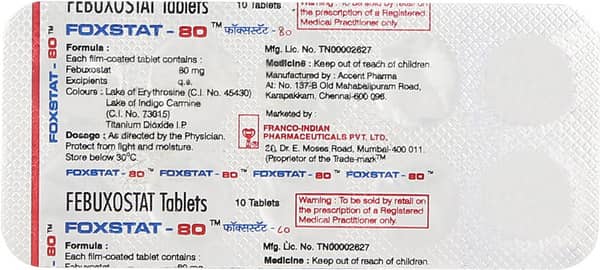 Foxstat 80mg Strip Of 10 Tablets