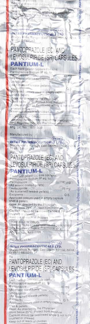 Pantium L Strip Of 10 Capsules: Uses, Side Effects, Price & Dosage ...
