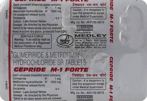 Gepride M 1mg Forte Strip Of 10 Tablets