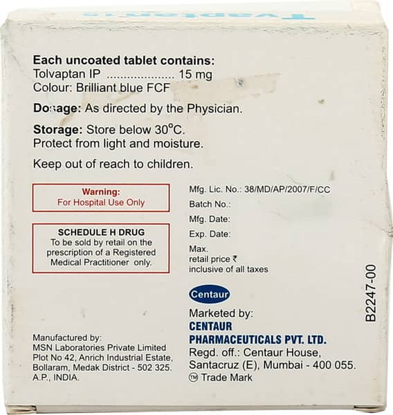 Tvaptan 15mg Strip Of 4 Tablets