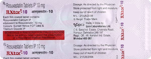 Rxtor 10mg Strip Of 10 Tablets