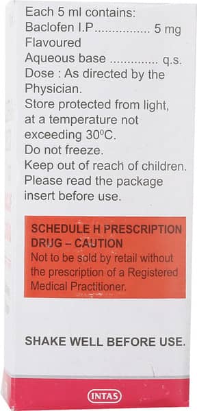 Baclof 5mg Strawberry Flavour Bottle Of 100ml Oral Liquid