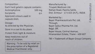 Bayace 100mg Strip Of 10 Capsules