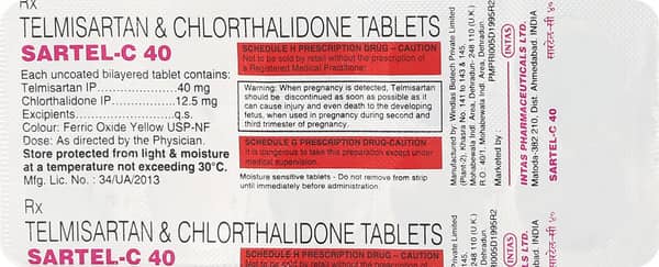 Sartel C 40mg Strip Of 10 Tablets