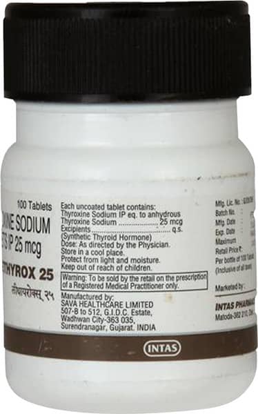 Lethyrox 25mcg Bottle Of 100 Tablets