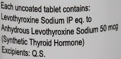 Lethyrox 50mcg Bottle Of 100 Tablets